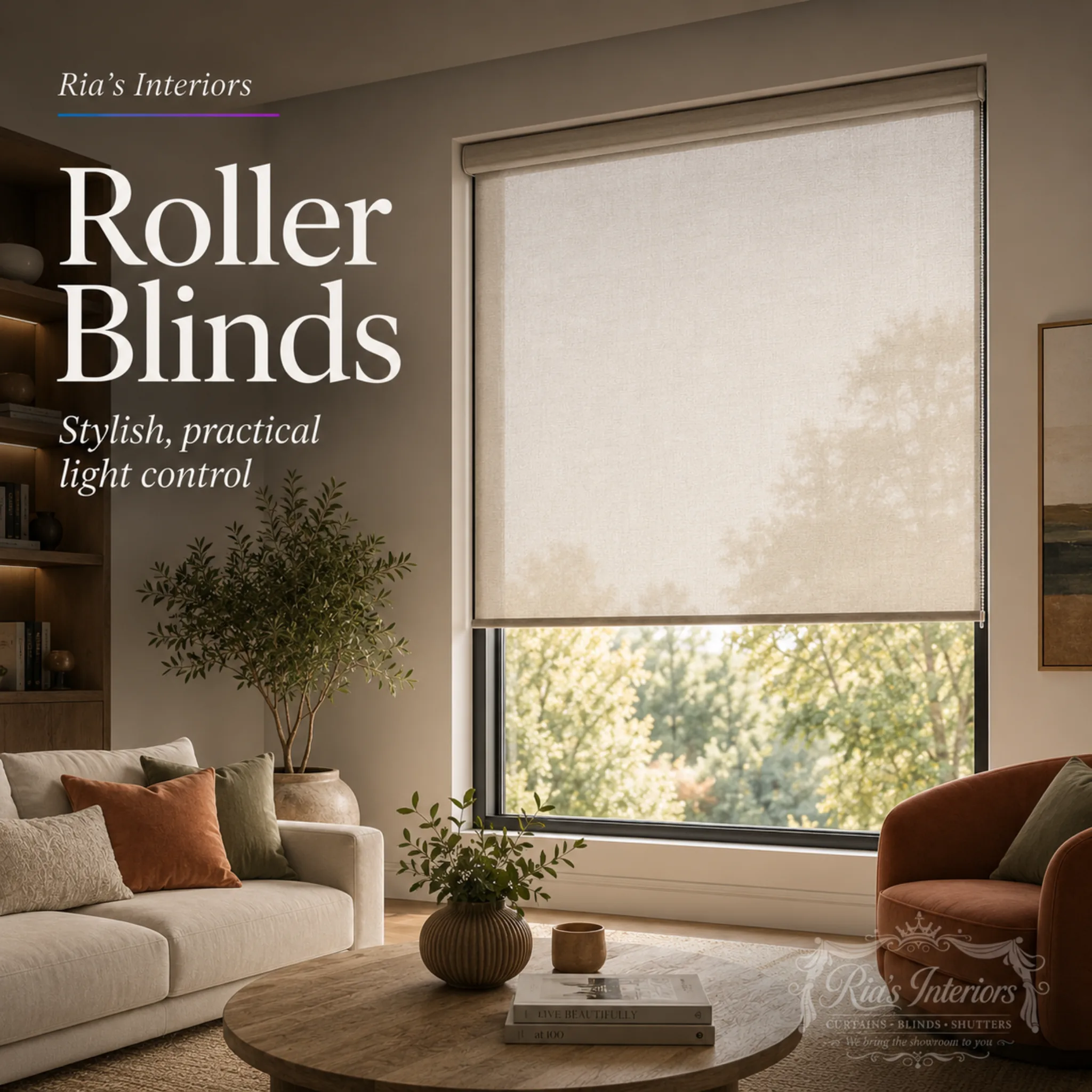 Roller blinds by Ria's Interiors