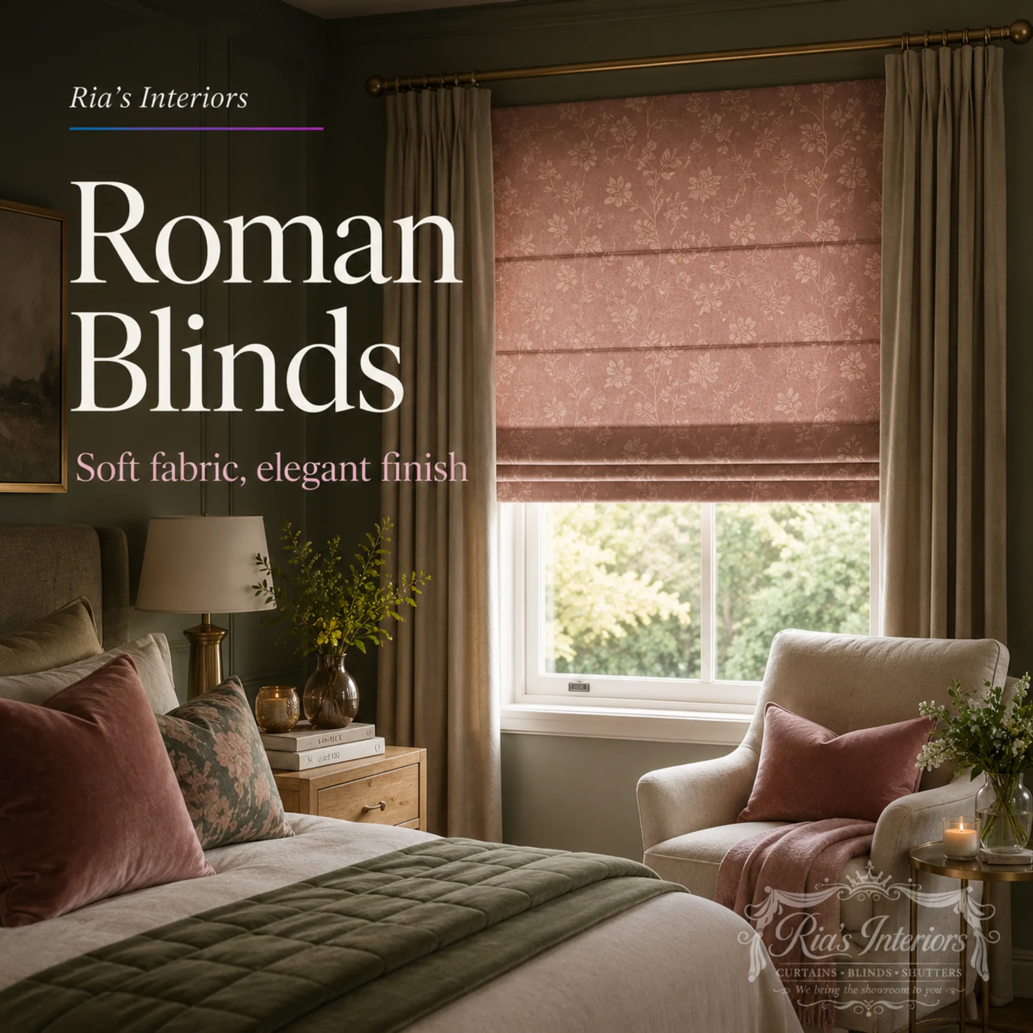 Roman blinds by Ria's Interiors