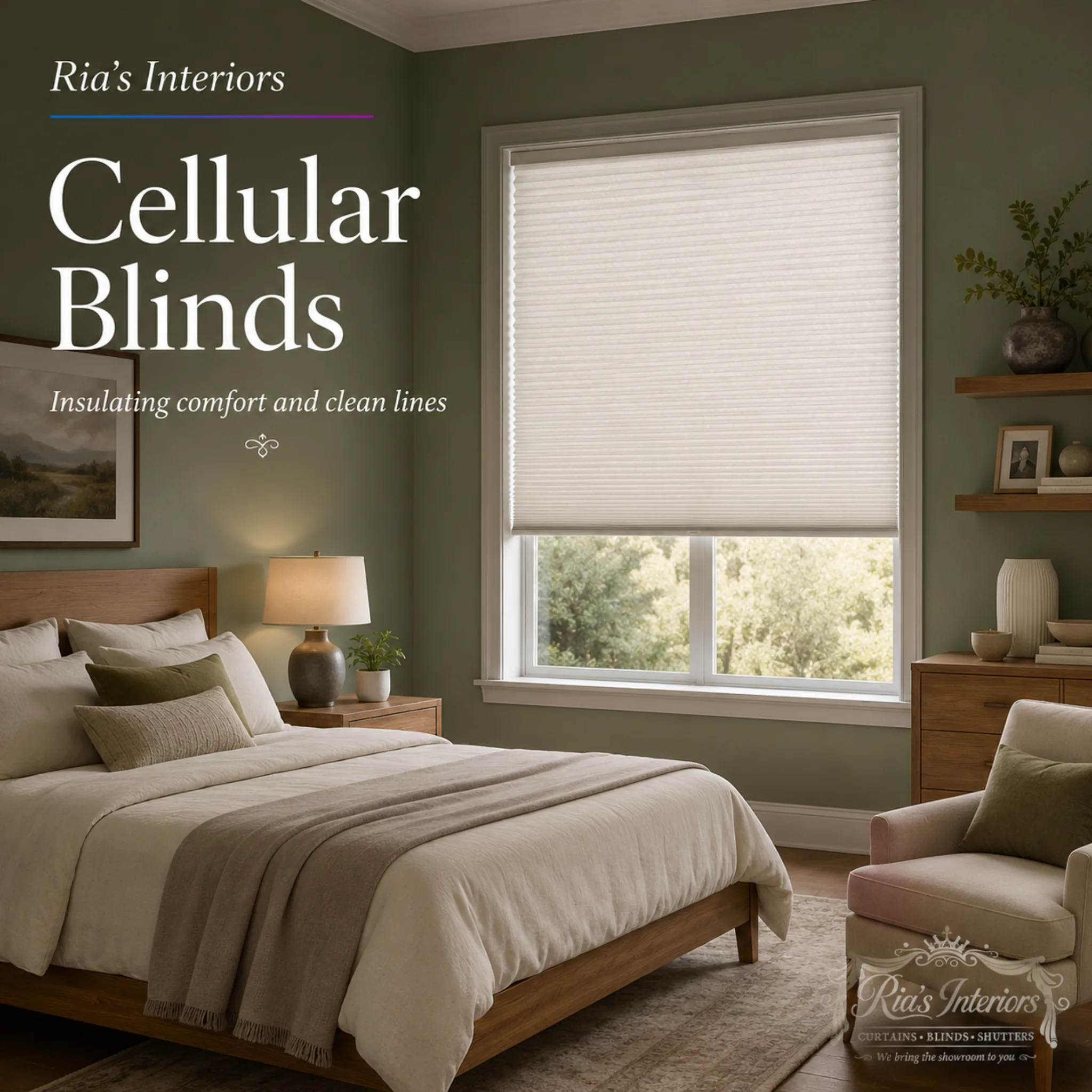 Cellular blinds by Ria's Interiors