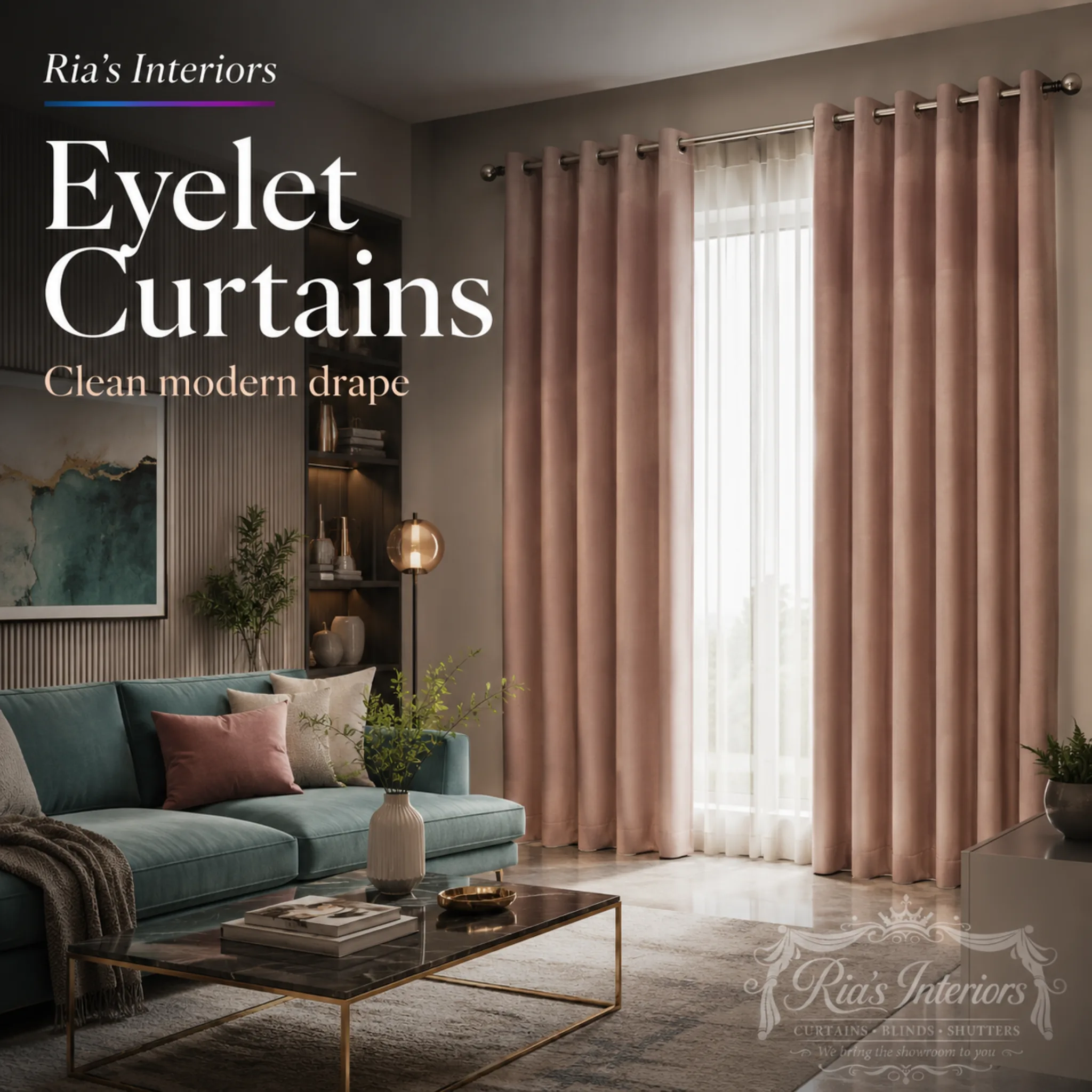 Eyelet curtains by Ria's Interiors