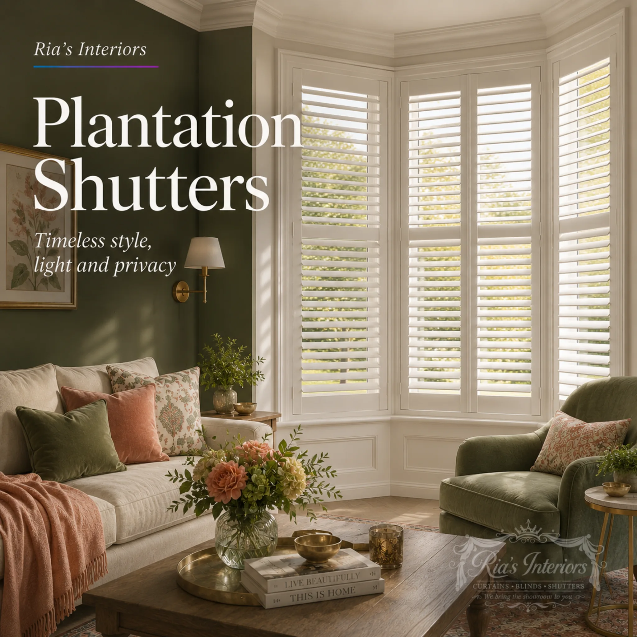 Plantation shutters by Ria's Interiors
