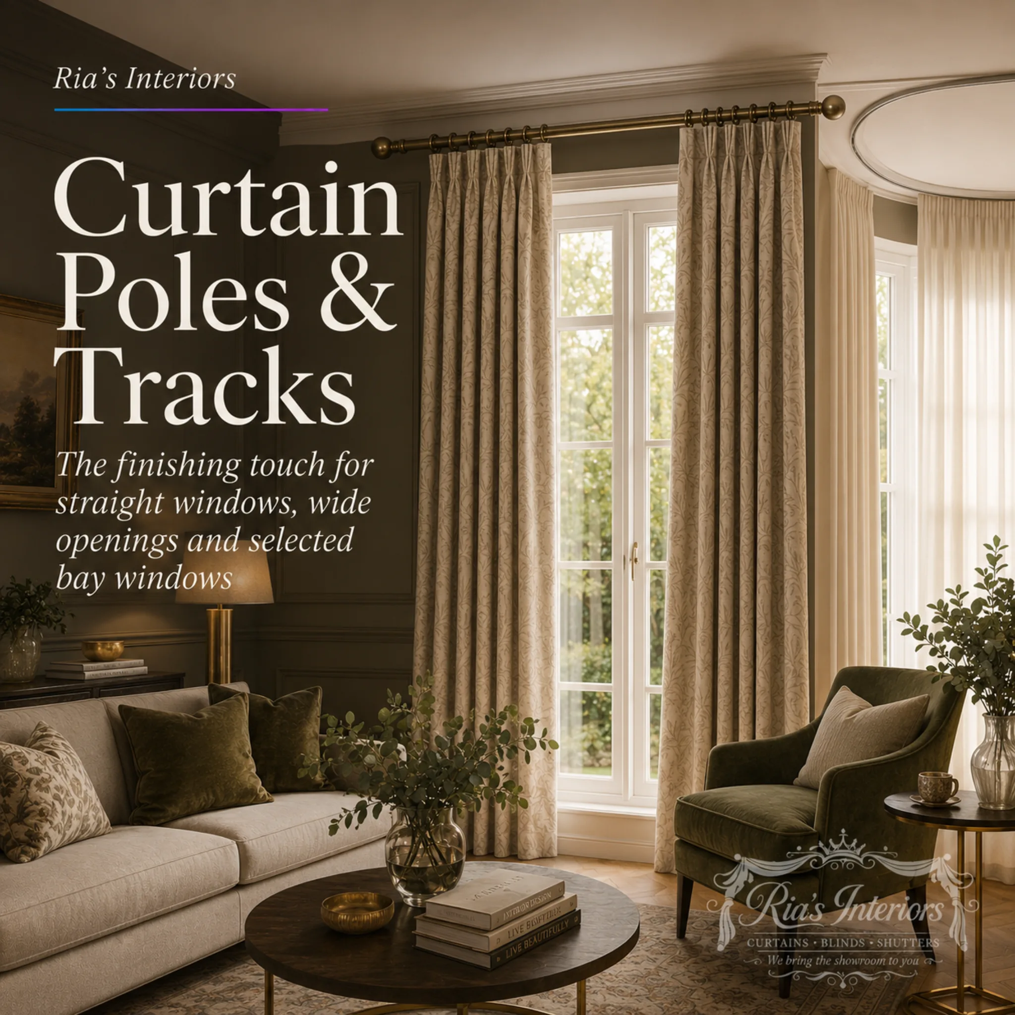 Curtain poles and tracks by Ria's Interiors