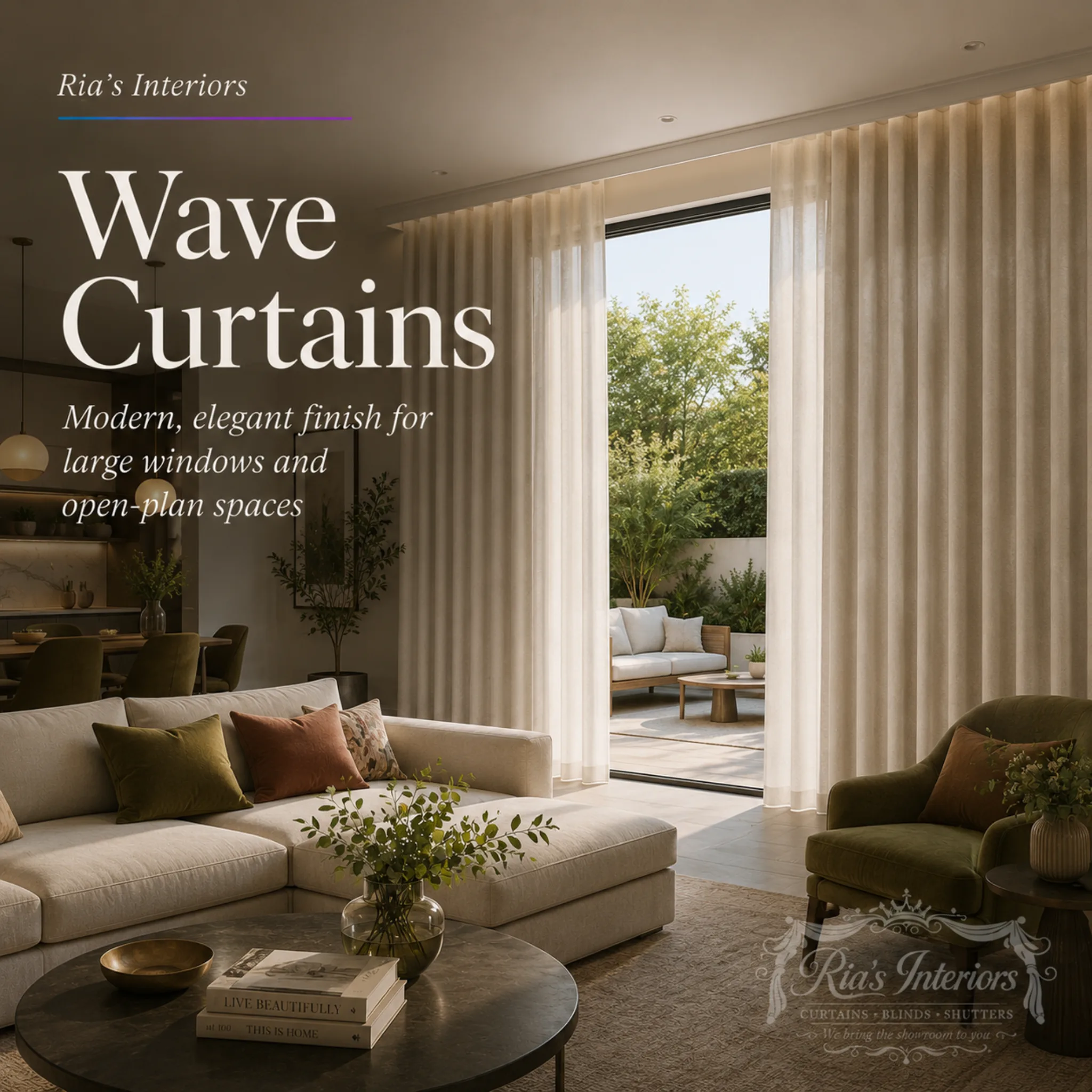 Wave curtains by Ria's Interiors