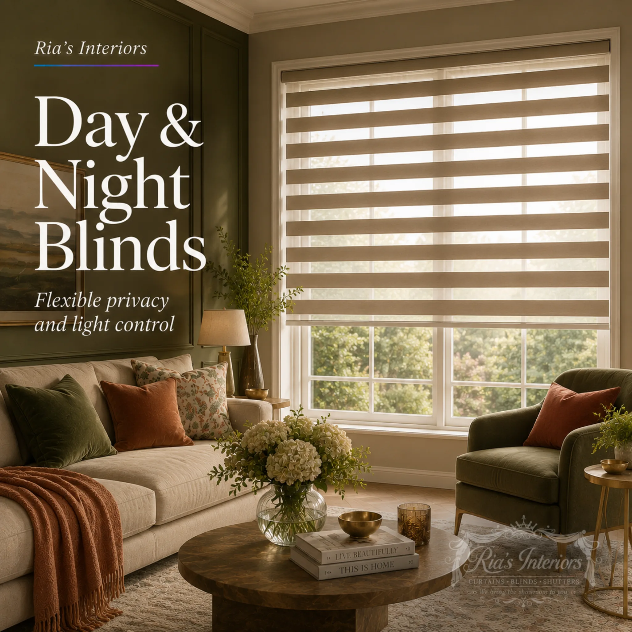 Day and night blinds by Ria's Interiors