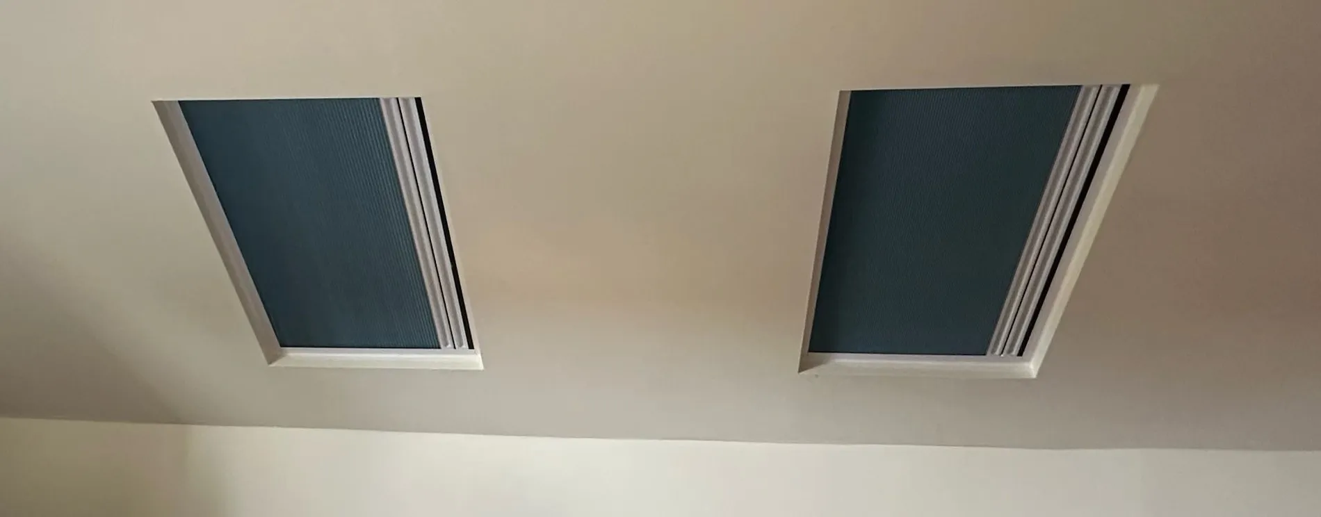 BlindScreen installed in a skylight with the flyscreen closed